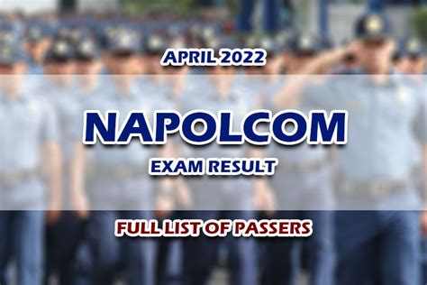 NAPOLCOM Exam Result April 2022 – Full List of Passers .